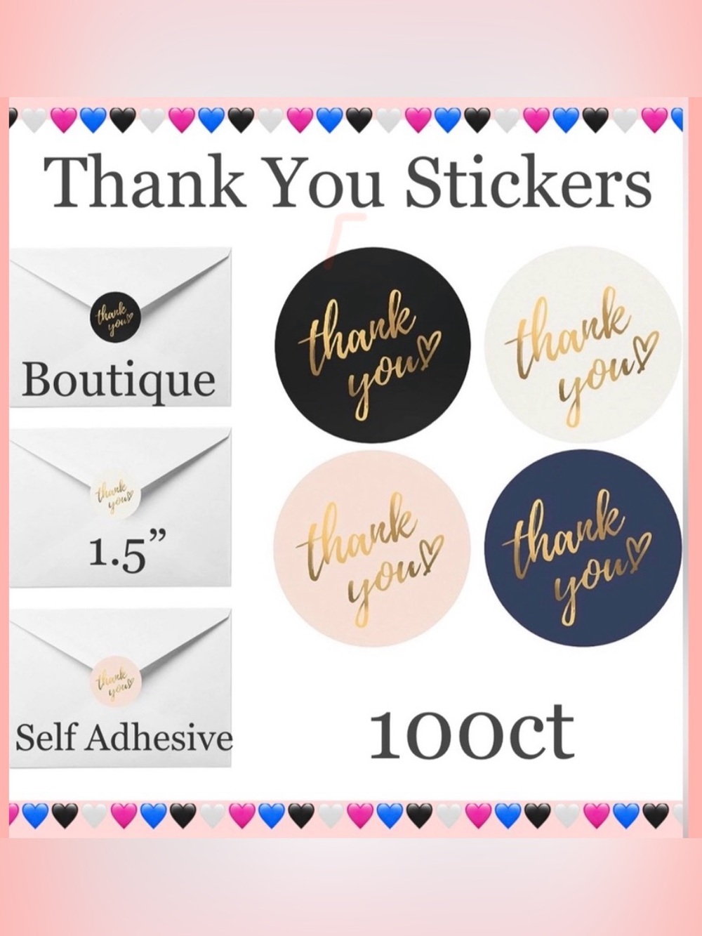 100ct ~1.5” Thank You Boutique Stickers 🌿🆕🌿 2 For $15 (Bundle & Save)